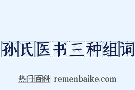 孙氏医书三种组词是什么意思的图片